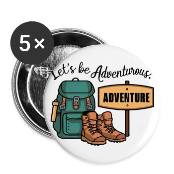 Let's be adventurous. - Buttons large 2.2''/56 mm (5-pack) - white - Front