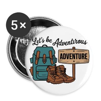 Let's be adventurous. - Buttons large 2.2''/56 mm (5-pack) - white - Front