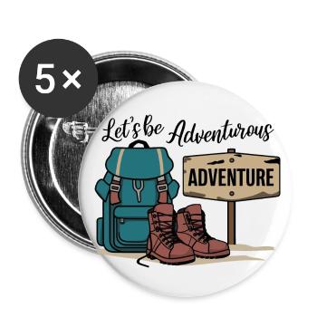 Let's be adventurous. - Buttons large 2.2''/56 mm (5-pack) - white - Front