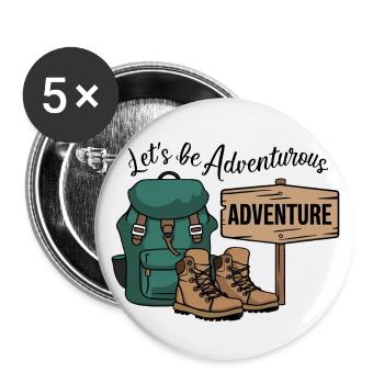 Let's be adventurous. - Buttons large 2.2''/56 mm (5-pack) - white - Front