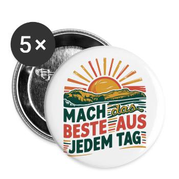 Profitez au maximum de chaque jour - Lot de 5 grands badges (56 mm) - blanc - Devant
