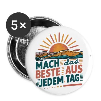 Profitez au maximum de chaque jour - Lot de 5 grands badges (56 mm) - blanc - Devant