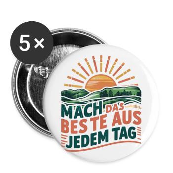 Profitez au maximum de chaque jour - Lot de 5 grands badges (56 mm) - blanc - Devant