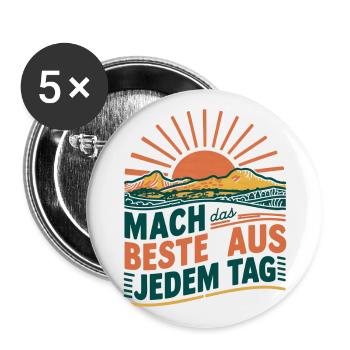 Profitez au maximum de chaque jour - Lot de 5 grands badges (56 mm) - blanc - Devant