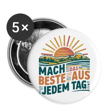 Profitez au maximum de chaque jour - Lot de 5 grands badges (56 mm) - blanc - Devant
