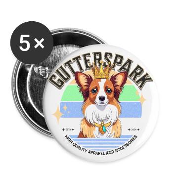 Gutterspark Design Papillon - Buttons groß 56 mm (5er Pack) - Weiß - Vorne