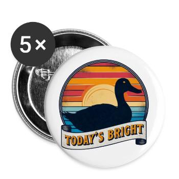 Quacking with Joy: Duck Design in a Classic Style - Buttons large 2.2''/56 mm (5-pack) - white - Front