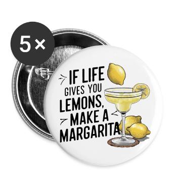 Quand la vie vous donne des citrons, faites de la margarita - Lot de 5 grands badges (56 mm) - blanc - Devant