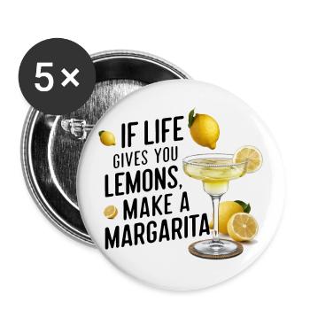 Quand la vie te donne des citrons, fais une margarita - Lot de 5 grands badges (56 mm) - blanc - Devant