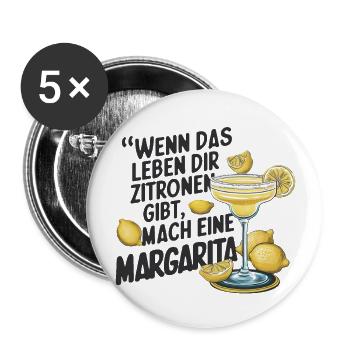Quand la vie vous donne des citrons, faites de la margarita - Lot de 5 grands badges (56 mm) - blanc - Devant