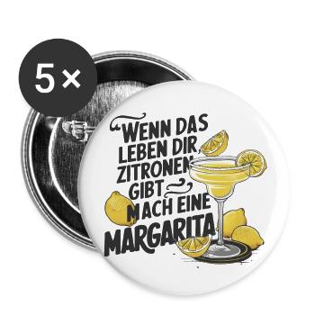Quand la vie vous donne des citrons, faites de la margarita - Lot de 5 grands badges (56 mm) - blanc - Devant