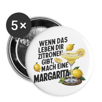 Quand la vie vous donne des citrons, faites de la margarita - Lot de 5 grands badges (56 mm) - blanc - Devant