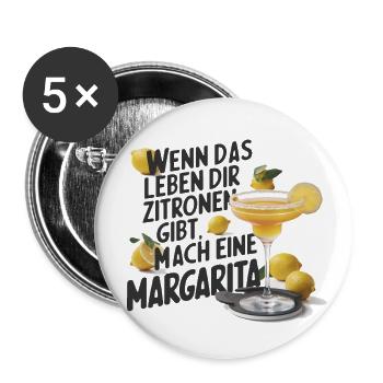 Quand la vie vous donne des citrons, faites de la margarita - Lot de 5 grands badges (56 mm) - blanc - Devant