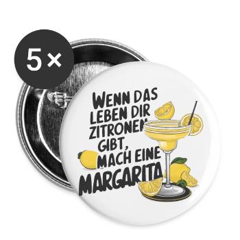 Quand la vie vous donne des citrons, faites de la margarita - Lot de 5 grands badges (56 mm) - blanc - Devant