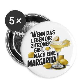 Quand la vie vous donne des citrons, faites de la margarita - Lot de 5 grands badges (56 mm) - blanc - Devant