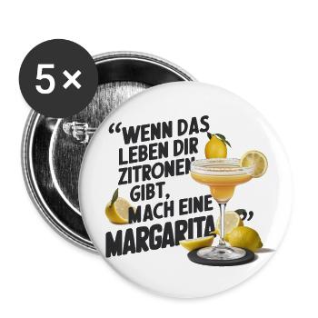 Quand la vie vous donne des citrons, faites de la margarita - Lot de 5 grands badges (56 mm) - blanc - Devant