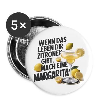 Quand la vie vous donne des citrons, faites de la margarita - Lot de 5 grands badges (56 mm) - blanc - Devant