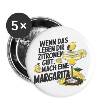 Quand la vie vous donne des citrons, faites de la margarita - Lot de 5 grands badges (56 mm) - blanc - Devant