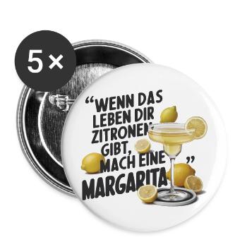 Quand la vie te donne des citrons, fais une margarita - Lot de 5 grands badges (56 mm) - blanc - Devant
