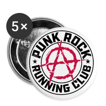 Punk Rock Running Club - Buttons large 2.2''/56 mm (5-pack) - white - Front