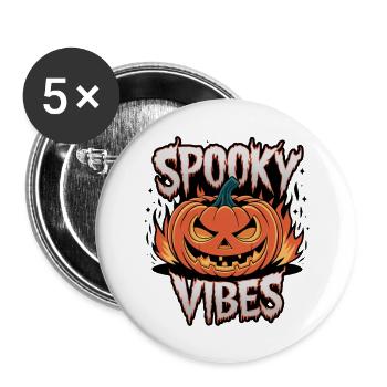 Spooky Jack-o'-lantern – Spooky Vibes - Buttons large 2.2''/56 mm (5-pack) - white - Front