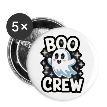 Süßes Gespenst – Boo Crew - Buttons groß 56 mm (5er Pack) - Weiß - Vorne