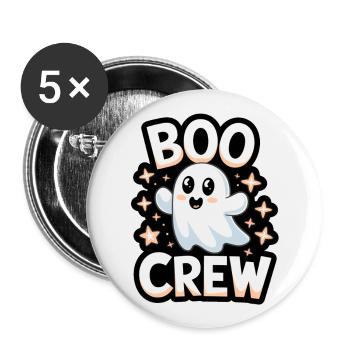 Süßes Gespenst – Boo Crew - Buttons groß 56 mm (5er Pack) - Weiß - Vorne