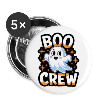 Doux fantôme – Boo Crew - Lot de 5 grands badges (56 mm) - blanc - Devant