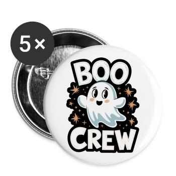 Süßes Gespenst – Boo Crew - Buttons groß 56 mm (5er Pack) - Weiß - Vorne