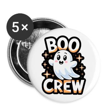 Doux fantôme – Boo Crew - Lot de 5 grands badges (56 mm) - blanc - Devant