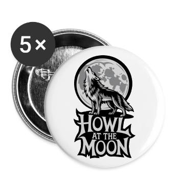 Pleine Lune – Hurlement à la Lune - Lot de 5 grands badges (56 mm) - blanc - Devant