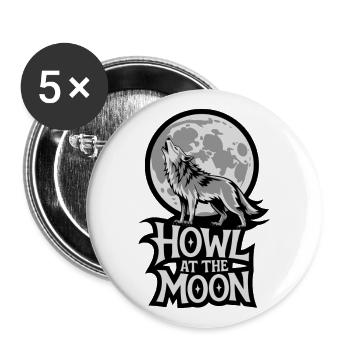 Pleine Lune – Hurlement à la Lune - Lot de 5 grands badges (56 mm) - blanc - Devant
