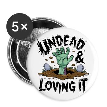 Zombie Hand - Undead & Loving It - Buttons large 2.2''/56 mm (5-pack) - white - Front