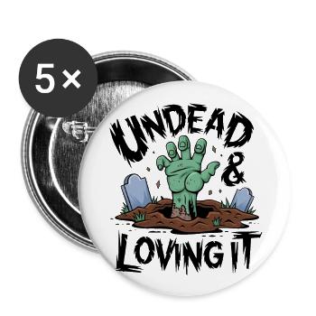 Zombie Hand - Undead & Loving It - Buttons large 2.2''/56 mm (5-pack) - white - Front