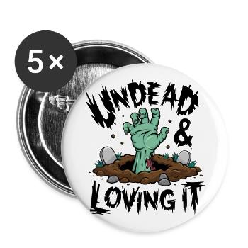 Zombie Hand - Undead & Loving It - Buttons large 2.2''/56 mm (5-pack) - white - Front