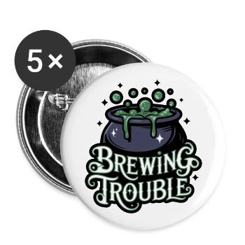 Hexenkessel – Problème de brassage - Lot de 5 grands badges (56 mm) - blanc - Devant
