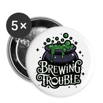 Hexenkessel – Problème de brassage - Lot de 5 grands badges (56 mm) - blanc - Devant