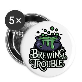 Hexenkessel – Problème de brassage - Lot de 5 grands badges (56 mm) - blanc - Devant