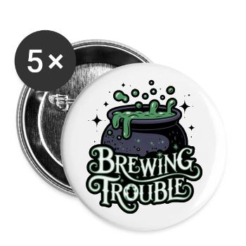 Hexenkessel – Problème de brassage - Lot de 5 grands badges (56 mm) - blanc - Devant