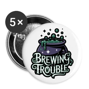 Hexenkessel – Problème de brassage - Lot de 5 grands badges (56 mm) - blanc - Devant