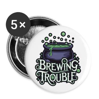 Hexenkessel – Problème de brassage - Lot de 5 grands badges (56 mm) - blanc - Devant