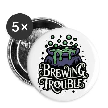 Hexenkessel – Problème de brassage - Lot de 5 grands badges (56 mm) - blanc - Devant
