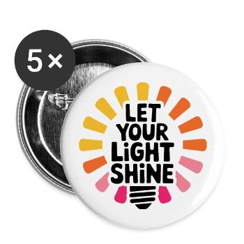 Let Your Light Shine – Glowing Light Bulb - Buttons large 2.2''/56 mm (5-pack) - white - Front