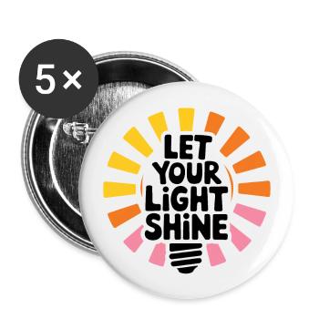 Let Your Light Shine – Glowing Light Bulb - Buttons large 2.2''/56 mm (5-pack) - white - Front