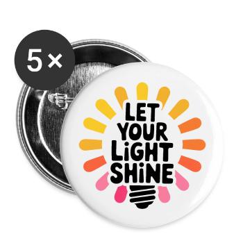 Let Your Light Shine – Glowing Light Bulb - Buttons large 2.2''/56 mm (5-pack) - white - Front