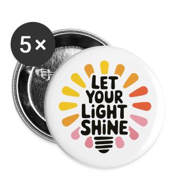 Let Your Light Shine – Glowing Light Bulb - Buttons large 2.2''/56 mm (5-pack) - white - Front