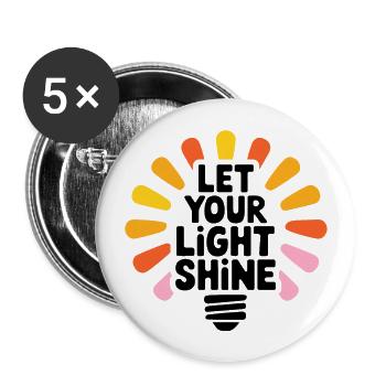 Let Your Light Shine – Glowing Light Bulb - Buttons large 2.2''/56 mm (5-pack) - white - Front