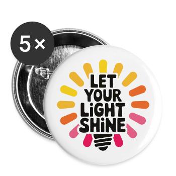 Let Your Light Shine – Glowing Light Bulb - Buttons large 2.2''/56 mm (5-pack) - white - Front