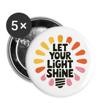 Let Your Light Shine – Glowing Light Bulb - Buttons large 2.2''/56 mm (5-pack) - white - Front