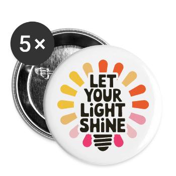 Let Your Light Shine – Glowing Light Bulb - Buttons large 2.2''/56 mm (5-pack) - white - Front